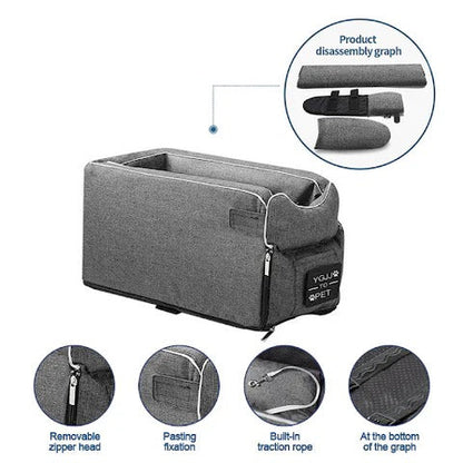 Compact Pet Travel Seat for Small Dogs and Cats