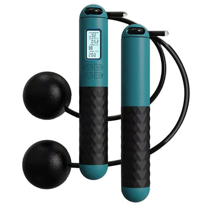 Digital Counter Cordless Weighted Jump Rope – Compact Indoor Skipping