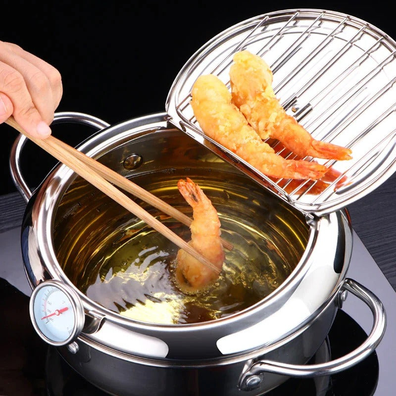 Precision Frying Pan with Integrated Temperature Gauge