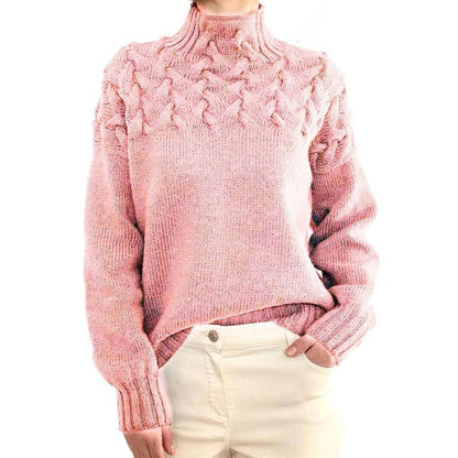Chunky Knit Pullover Jumper for Women – Soft Oversized Turtleneck Sweater