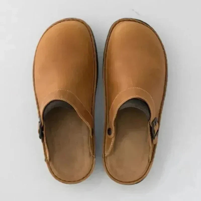 Premium Leather Slippers with Custom Orthotic Comfort
