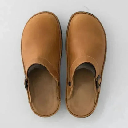 Premium Leather Slippers with Custom Orthotic Comfort