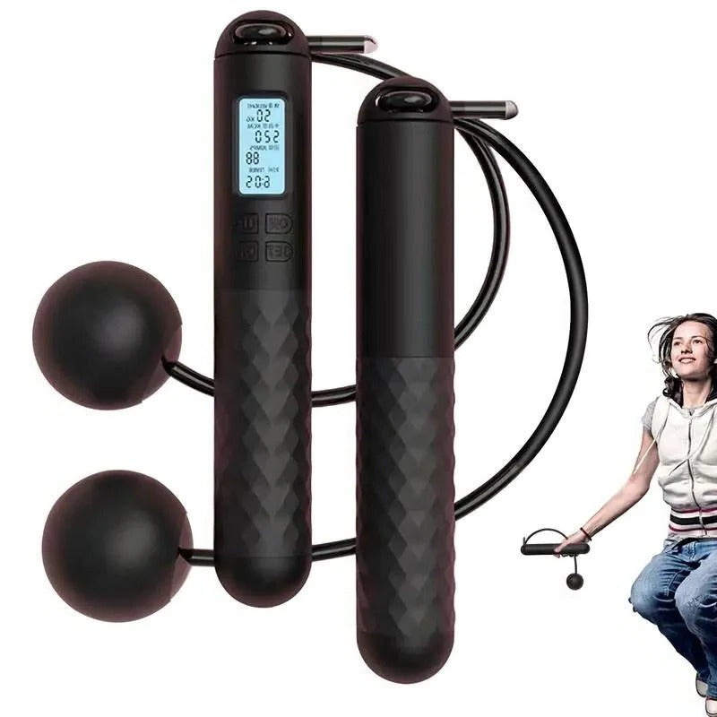 Wireless Jump Rope with Counter and Weighted Grips