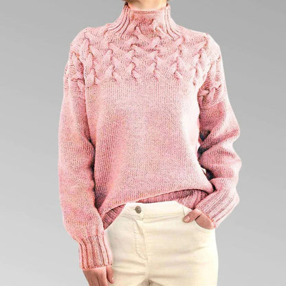 Chunky Knit Pullover Jumper for Women – Soft Oversized Turtleneck Sweater
