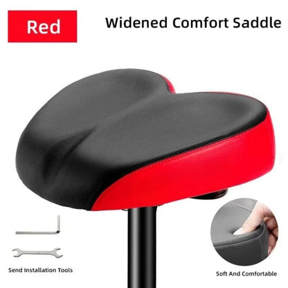 Extra Wide Padded Bicycle Seat with Shock Absorption for All Bikes