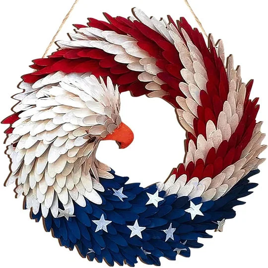 Patriotic Eagle Emblem Wooden Door Decor