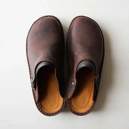 Premium Leather Slippers with Custom Orthotic Comfort