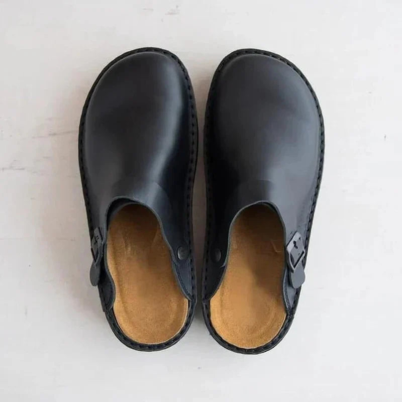 Premium Leather Slippers with Custom Orthotic Comfort