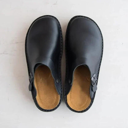 Premium Leather Slippers with Custom Orthotic Comfort