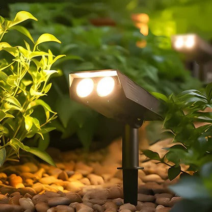 Adjustable Zoom Lens Solar Spotlight with RGB Modes, Waterproof IP65