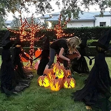 Enchanted Witchyard Stake with Lights for Spooky Decor