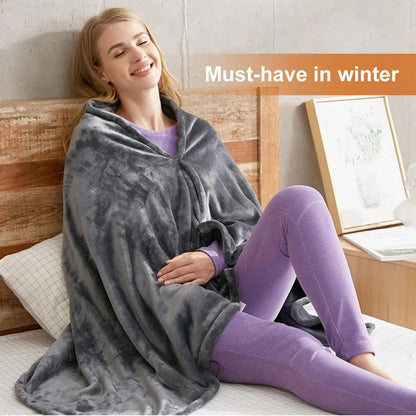 Quick Warmth Shawl with USB Power and Washable Cover