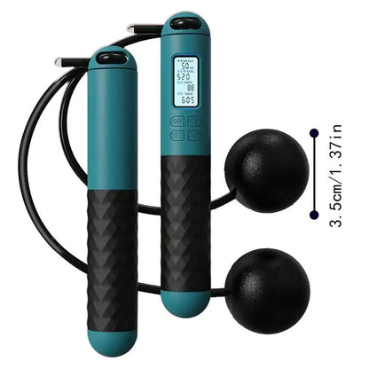 Digital Counter Cordless Weighted Jump Rope – Compact Indoor Skipping