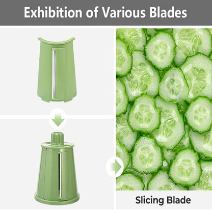 Versatile Kitchen Grater with 5 Easy-Swap Blades and Suction Base