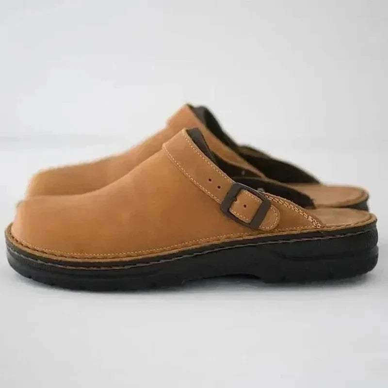 Premium Leather Slippers with Custom Orthotic Comfort