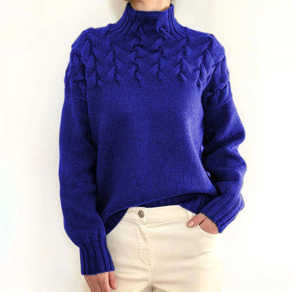 Chunky Knit Pullover Jumper for Women – Soft Oversized Turtleneck Sweater