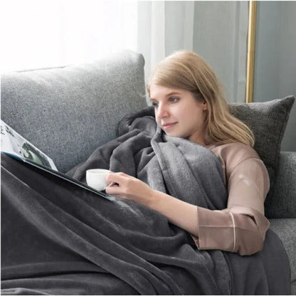 Reversible Waterproof Throw Blanket for Sofa and Bed - Machine Washable in Black, Brown, Gray