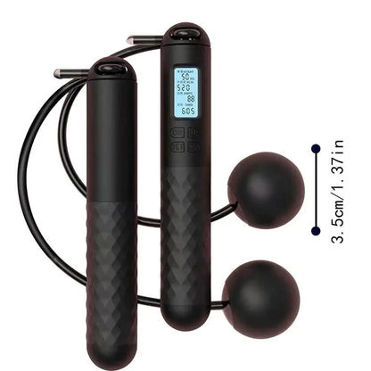 Wireless Jump Rope with Counter and Weighted Grips