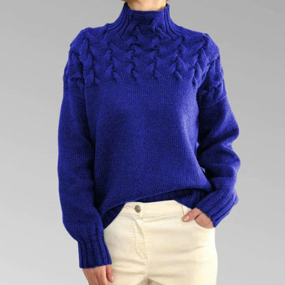 Chunky Knit Pullover Jumper for Women – Soft Oversized Turtleneck Sweater