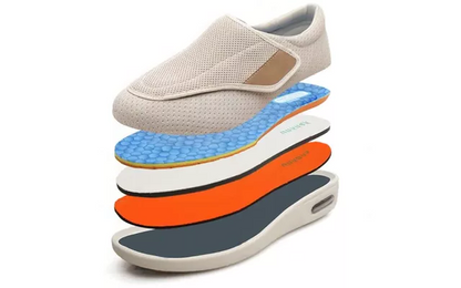 Extra Wide Lace-Up Walking Shoes for Swollen Feet with Memory Foam Insole