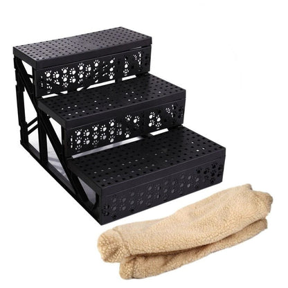 Elevated Pet Steps with Soft Washable Cover for Small Dogs