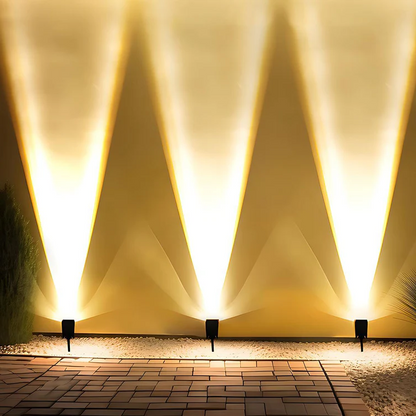 Waterproof Landscape Spotlight with RGB and Warm White LED – Solar Yard Light with Zoom Lens