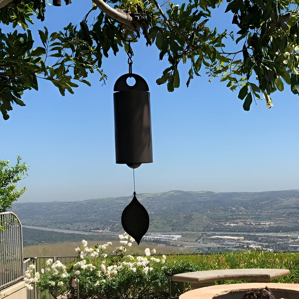 Wind Chime with Dual Chambers and Deep Resonant Sounds, Ash Wood Clapper