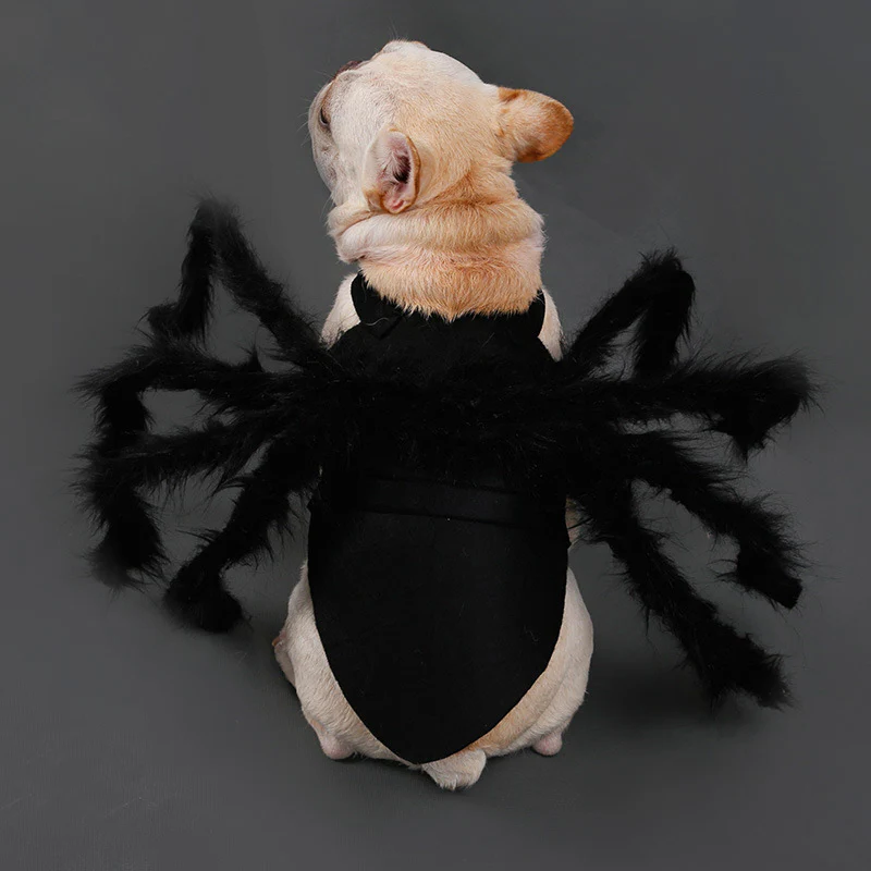 Creepy Crawler Pet Outfit with Eight Faux Legs and Adjustable Straps