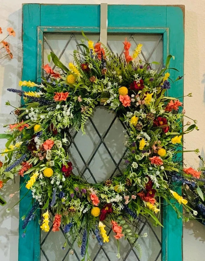 Vibrant Wildflower Wreath for Year-Round Elegance