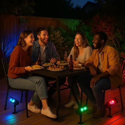 Adjustable Zoom Lens Solar Spotlight with RGB Modes, Waterproof IP65
