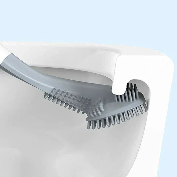 Self-Cleaning Toilet Brush with Enclosed Storage Base