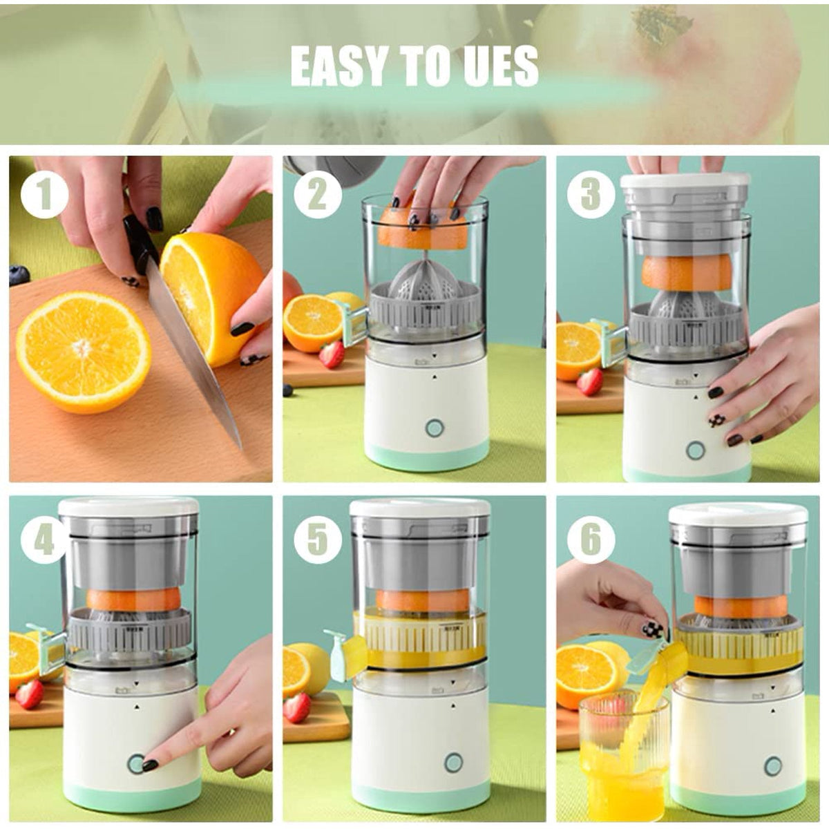 Portable Juicer with USB Charging – Rechargeable Blender for Smoothies and Fresh Juice, Travel-Friendly Cup for Gym