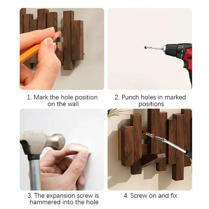 Elegant Piano-Inspired Wooden Coat Rack for Your Entryway