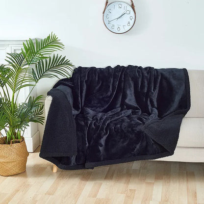Reversible Waterproof Throw Blanket for Sofa and Bed - Machine Washable in Black, Brown, Gray