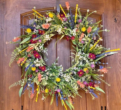 Vibrant Wildflower Wreath for Year-Round Elegance