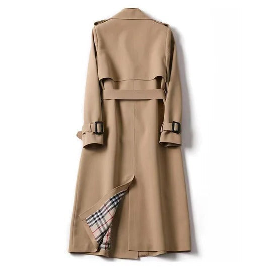 Essential Long Trench Coat with Customizable Fit for Everyday Use