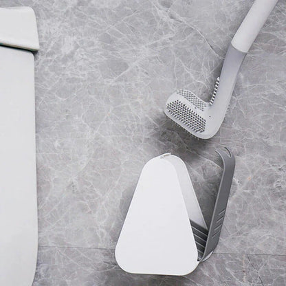 Self-Cleaning Toilet Brush with Enclosed Storage Base