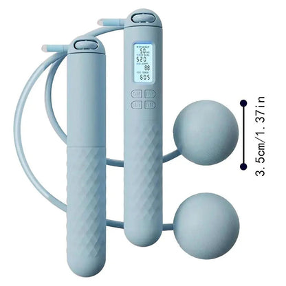 Wireless Jump Rope with Counter and Weighted Grips