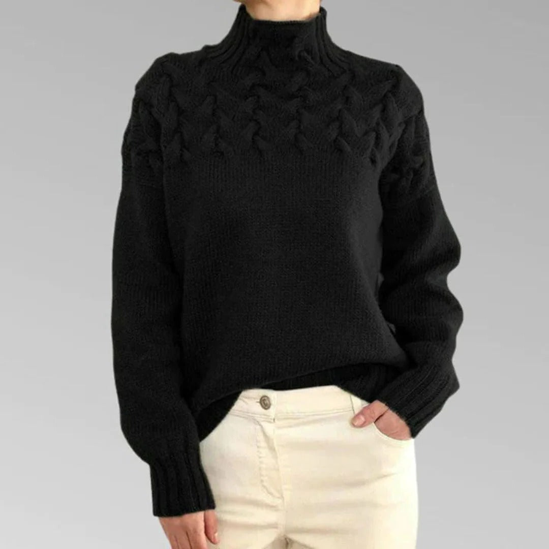Chunky Knit Pullover Jumper for Women – Soft Oversized Turtleneck Sweater
