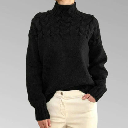 Chunky Knit Pullover Jumper for Women – Soft Oversized Turtleneck Sweater