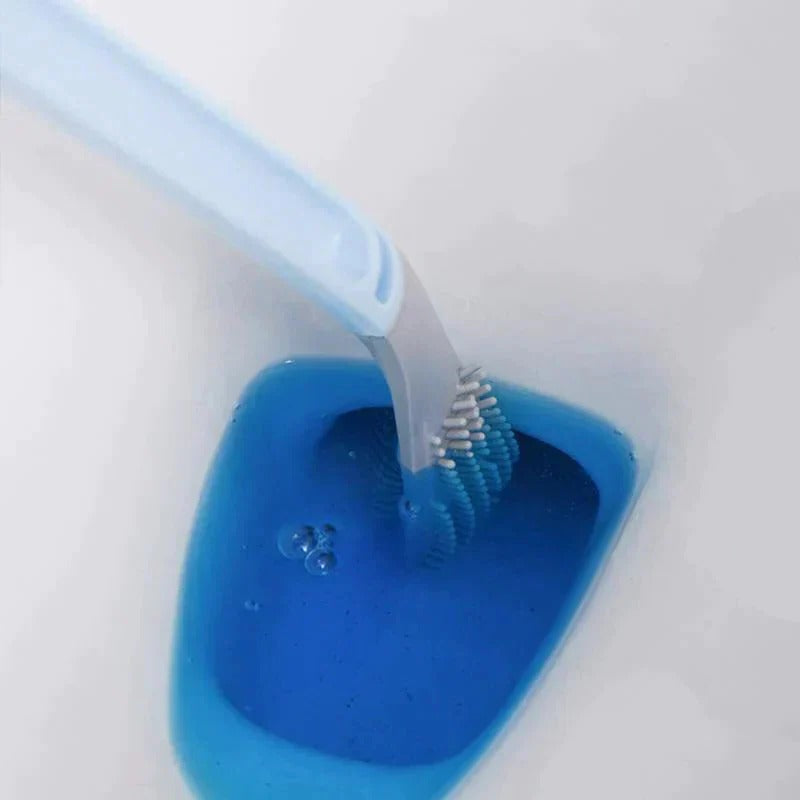 Self-Cleaning Toilet Brush with Enclosed Storage Base