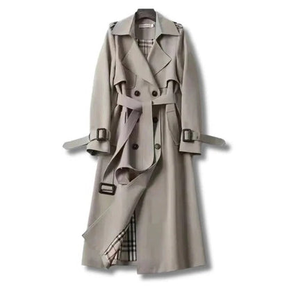 Essential Long Trench Coat with Customizable Fit for Everyday Use