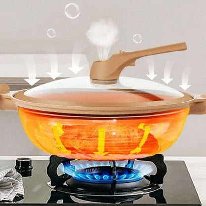 Versatile Nonstick Cooking Wok with Pressure-Sealed Lid
