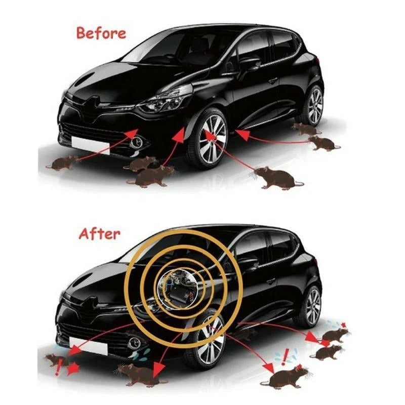 Ultrasonic Rodent Repeller for Vehicle Engine Bays – 12V Battery Operated