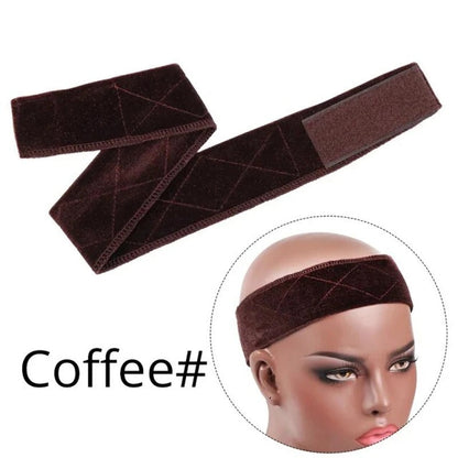 Adjustable Non-Slip Headband for Lace Front Wigs, Scarves & Hats - Beige & Coffee