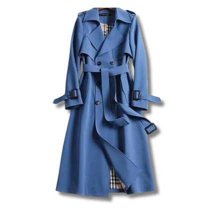 Essential Long Trench Coat with Customizable Fit for Everyday Use