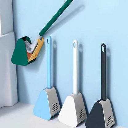 Self-Cleaning Toilet Brush with Enclosed Storage Base