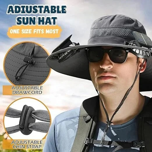 Versatile Sun Protection Hat with Integrated Cooling Fans