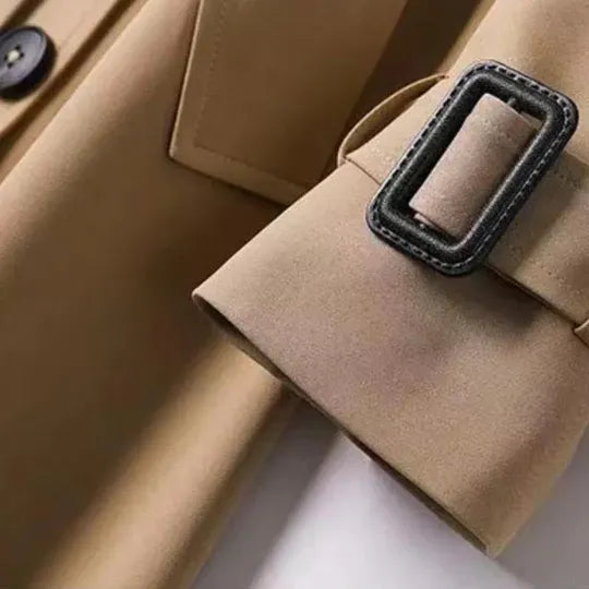 Essential Long Trench Coat with Customizable Fit for Everyday Use