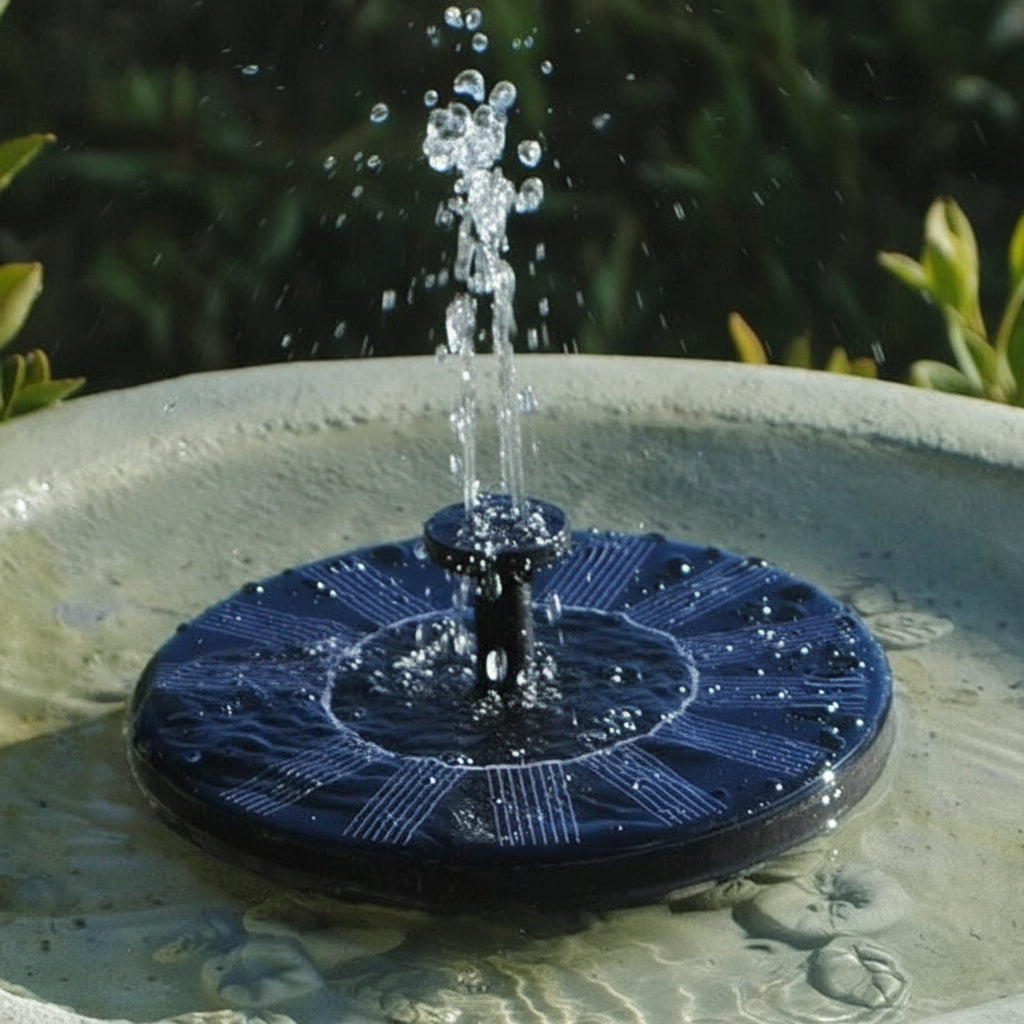 Water Fountain Pump for Ponds and Birdbaths – Solar Powered with Nozzles